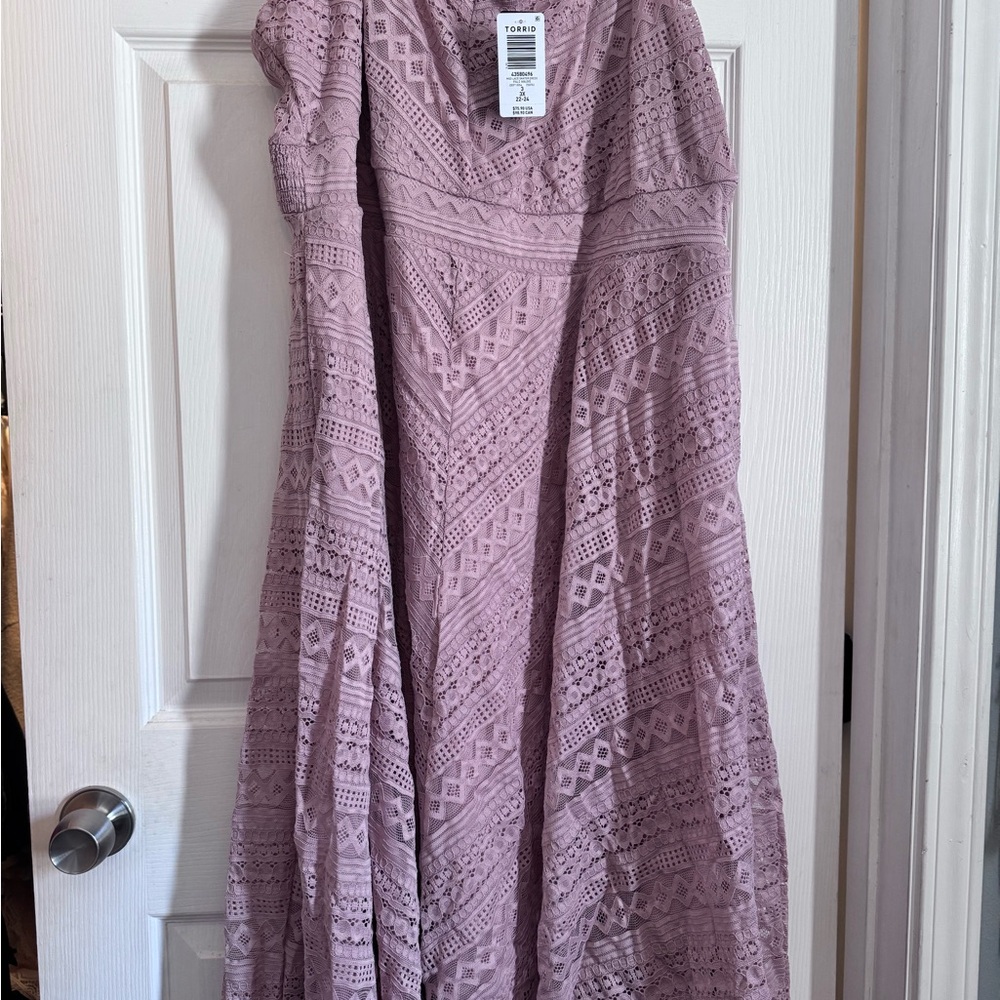 Torrid Strapless Lace Dress - Mauve